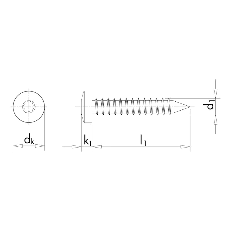 Linsen-Blechschraube Form C mit AW-Antrieb, 3,5x13 mm