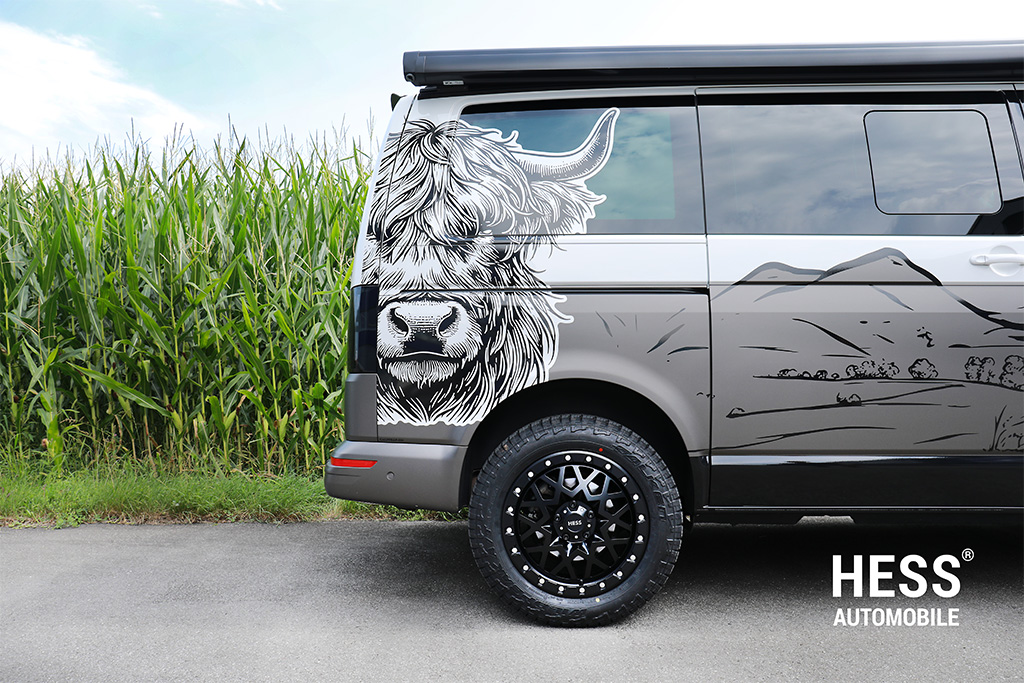 HESS H60, 18 Zoll, Savage Cross X1 Black, Alufelge für VW T5/T6/T6.1/T7, Amarok -2020, Crafter II/MAN TGE