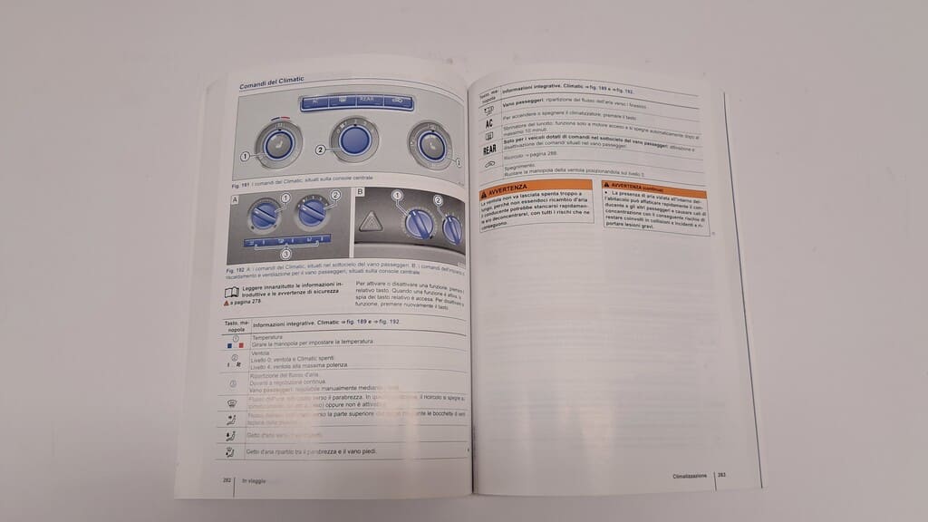 Bedienungsanleitung auf Italienisch für VW T5 Multivan, Caravelle und Transporter