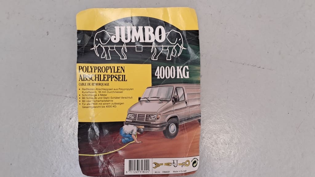 UMBO Abschleppseil Polypropylen 4000 kg – 4 m
