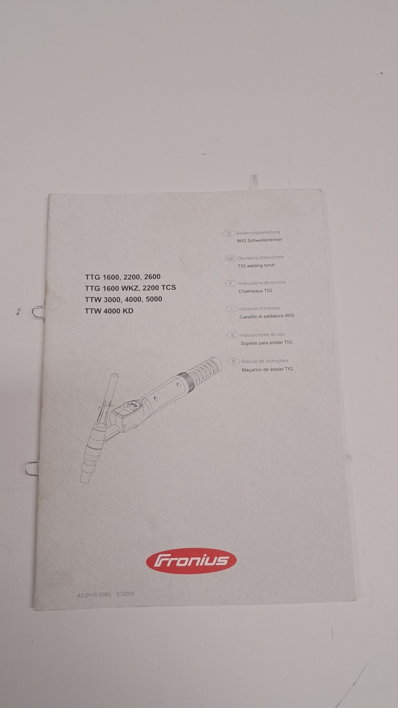 Original-Fronius Handbücher zu Schweißgeräten, Brennern und Kühlgeräten