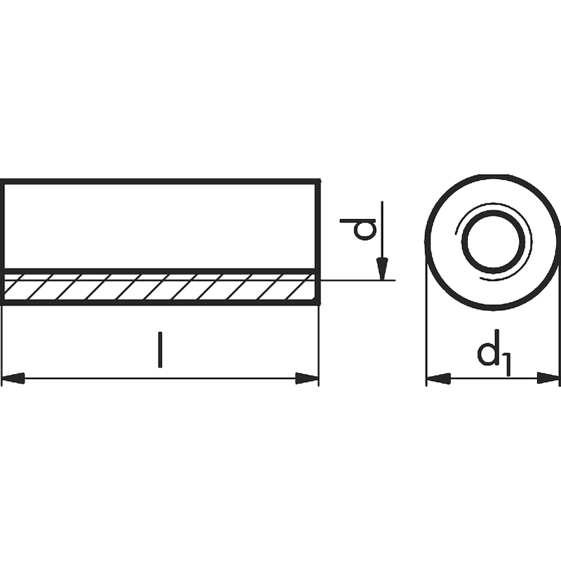 Distanzmuffe rund, Stahl verzinkt