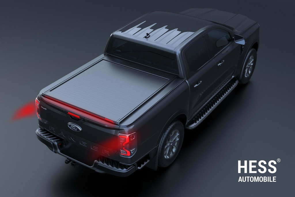 Tessera Roll+ Laderaumabdeckung mit LED-Lichtbalken und Rückzugsfeder für Ford Ranger Raptor Double Cap (2023+)