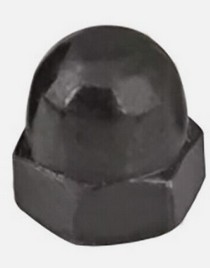 Sechskant-Hutmutter hohe Form DIN 1587, Edelstahl A2 M5,schwarz,