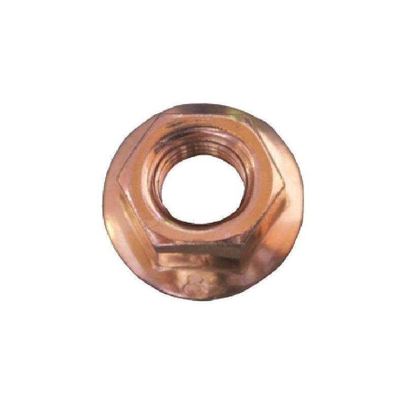 Auspuffmutter mit Flansch, Stahl 6, Verkupfert, M8